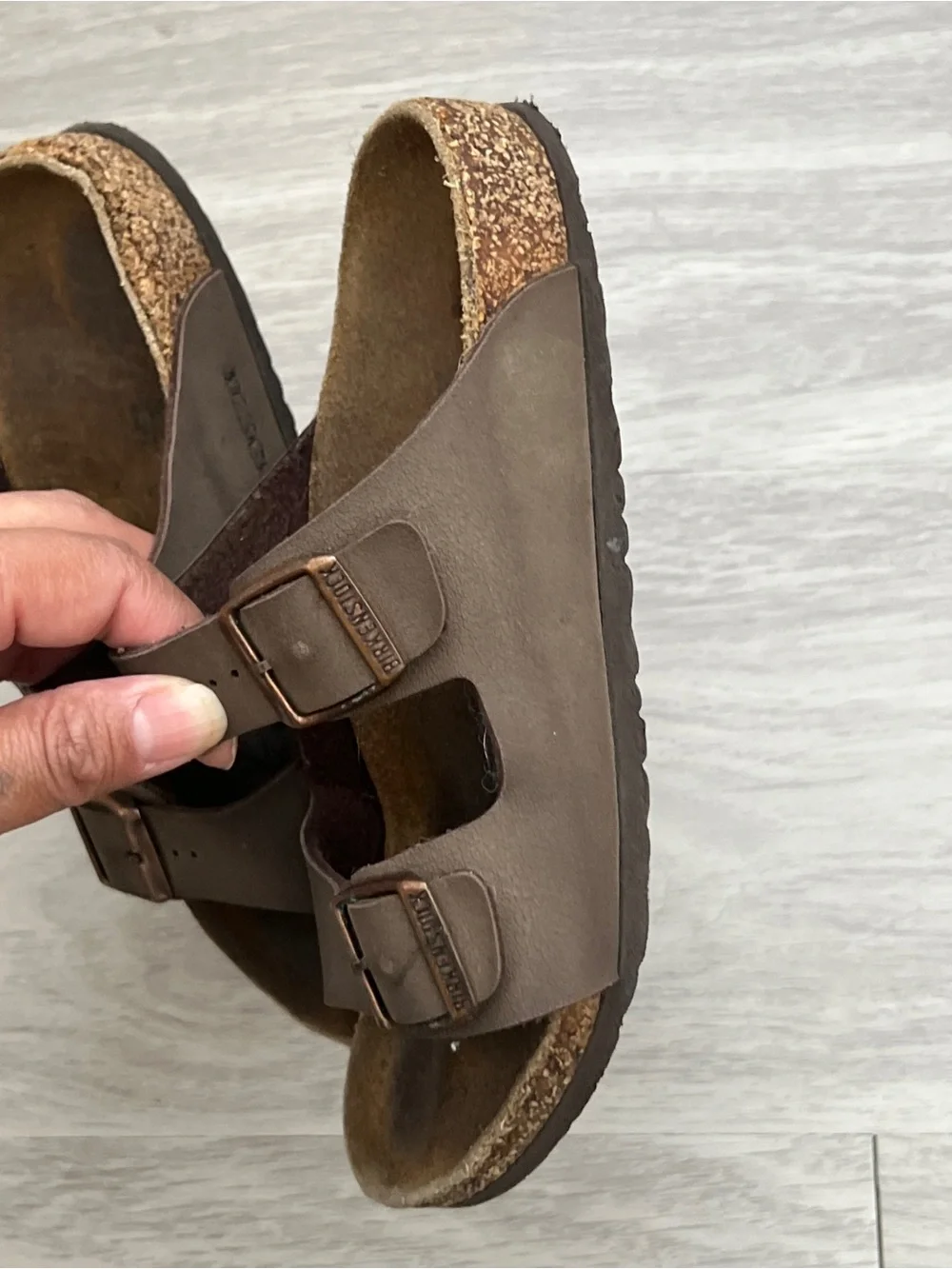 Birkenstock Arizona Kids Brown Two Strap Sandals EU 32 Cork Footbed